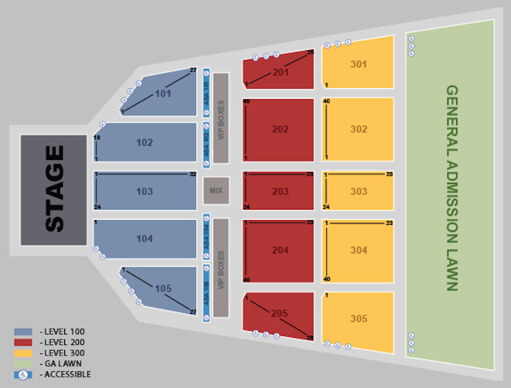 Seating Chart Maine Savings Amphitheater Bangor, Maine